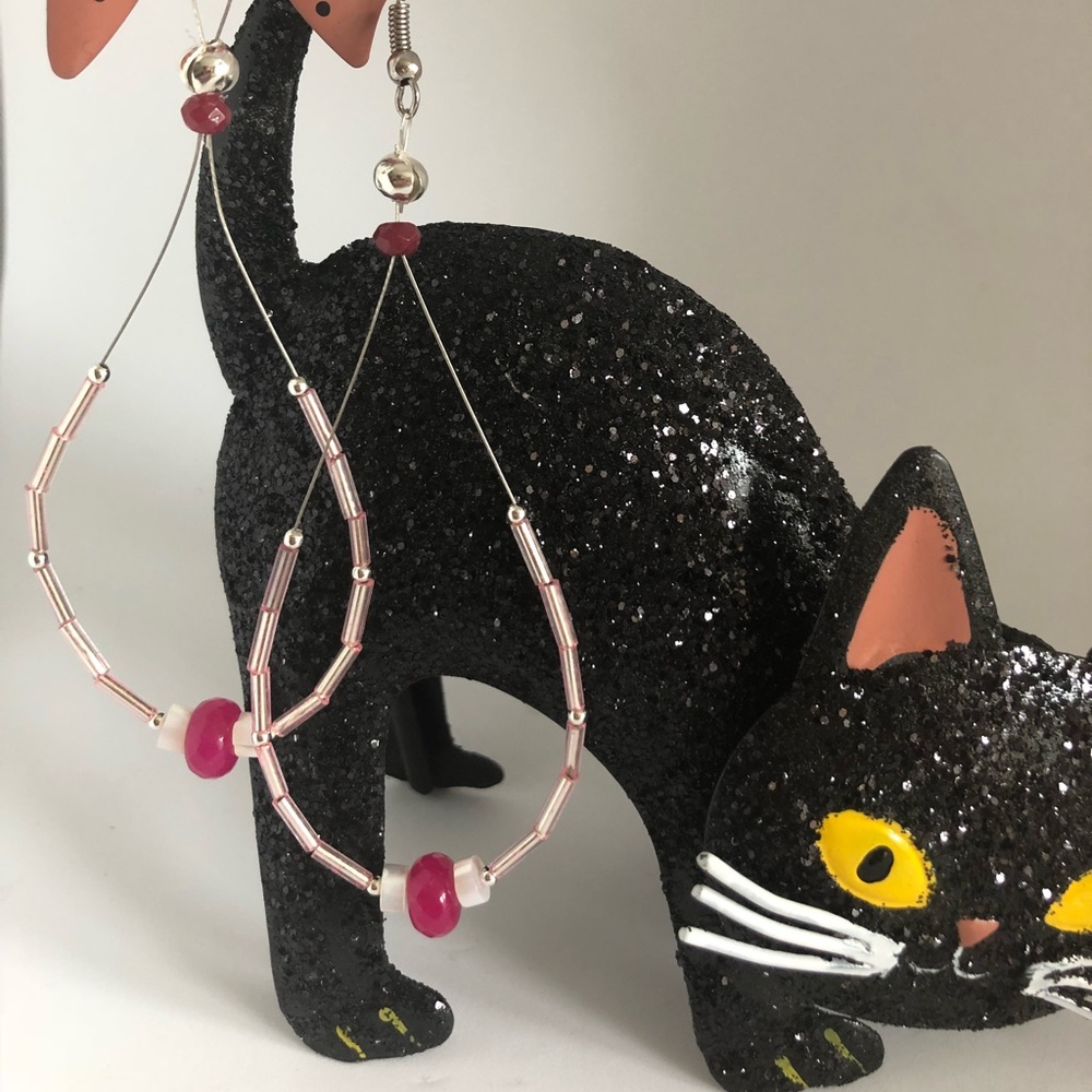 Star Crafts Ruby Hoop Earrings